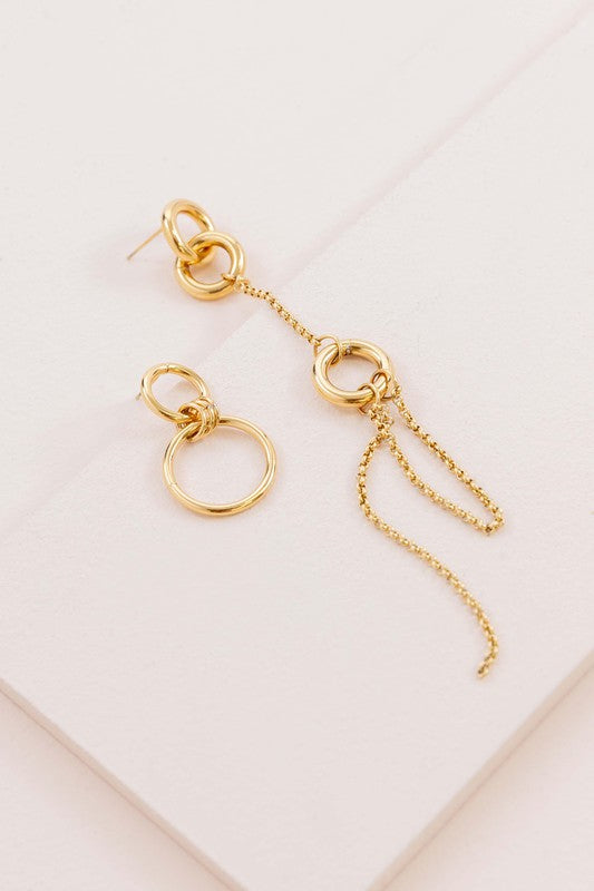 Asymmetrical Circle Earrings